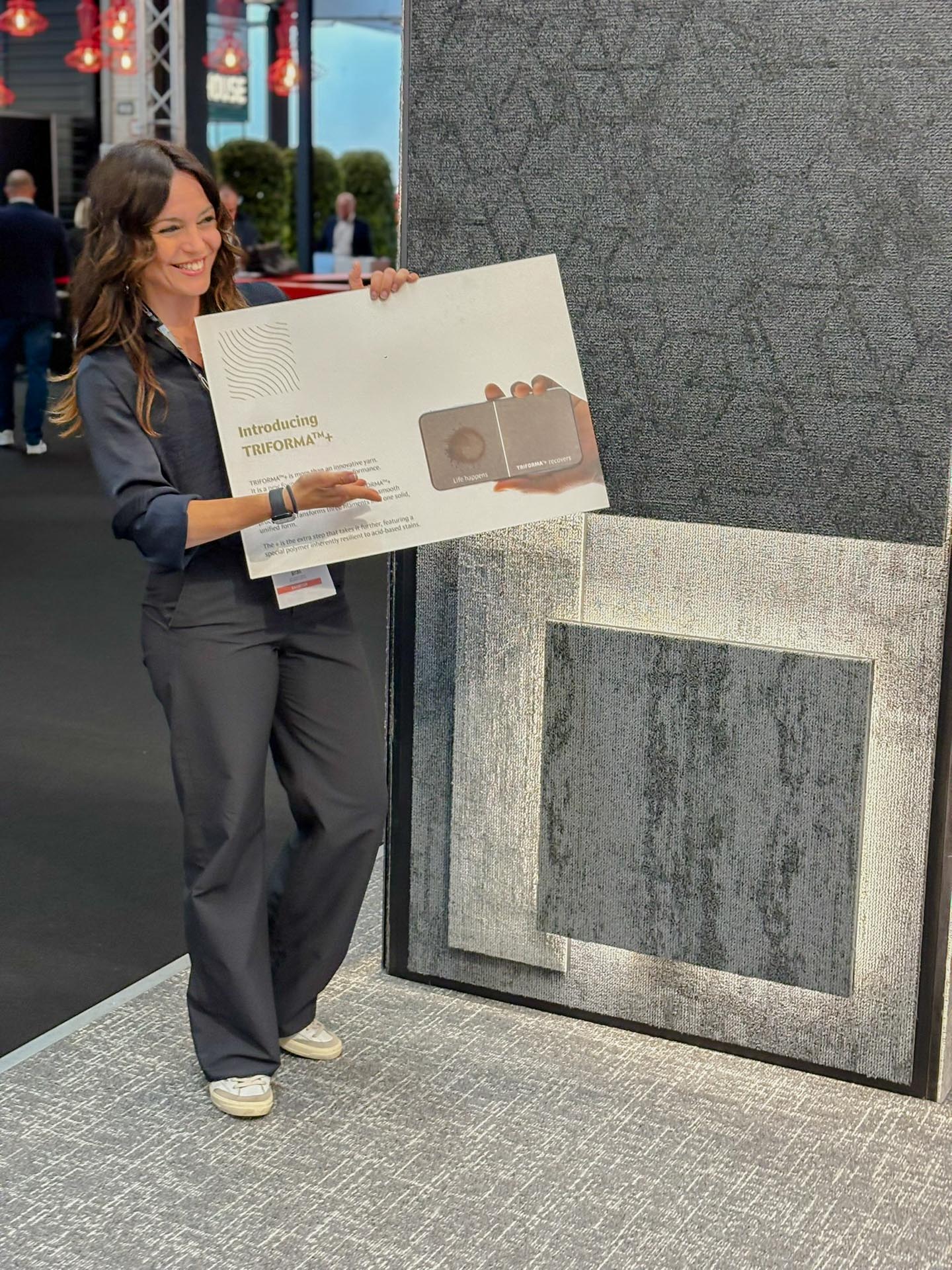 Carpet tiles from the Tapibel Econyl Design Collections in various colours and textures
